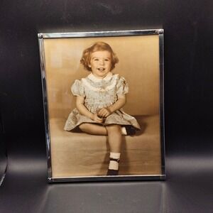 Vintage 50s Staybrite Steel Photo Frame Ephemera‎ Girl Portrait Picture England